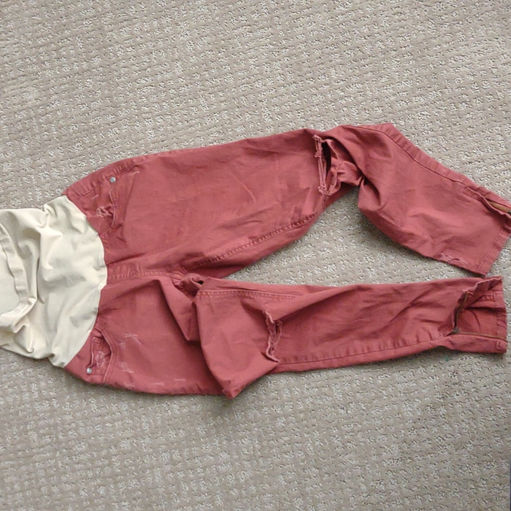 Motherhood maternity over the belly distressed pants